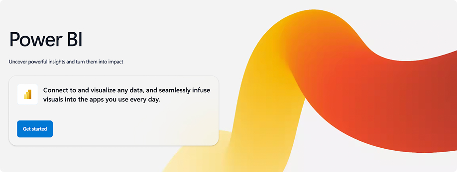 Homepage for Power BI.