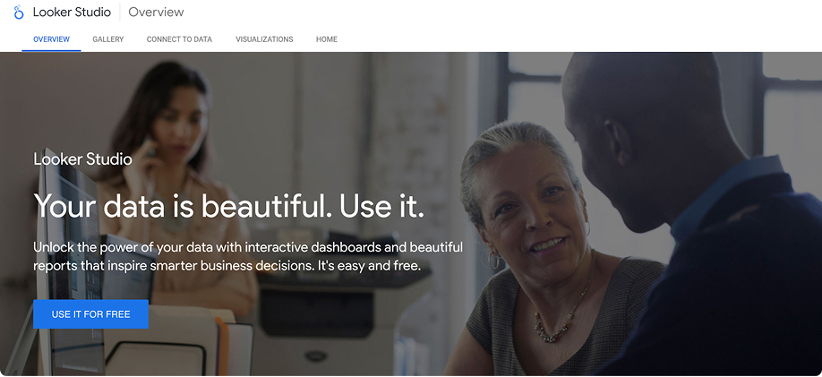 Homepage for Looker Studio